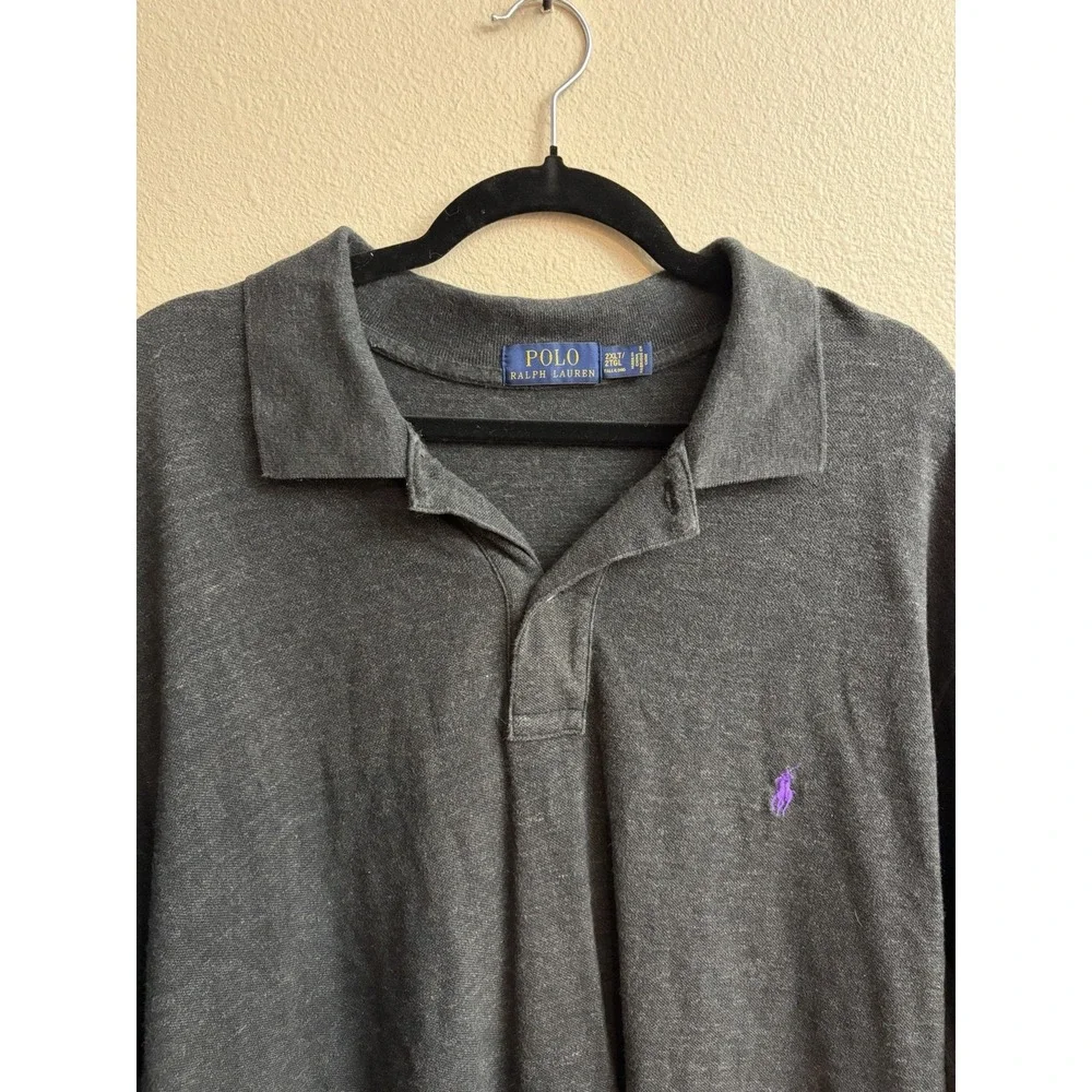 Polo Ralph Lauren Polo Shirt 2XLT Gray Purple Pony Tall Big‎ & Tall